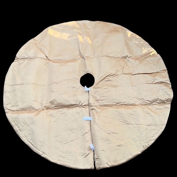 Christmas Tree Skirt Brown Valery Madelyn Faux Fur Burlap Bronze Snowflake 48” - Picture 4 of 10